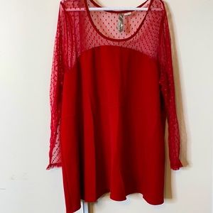 Plus size red blouse